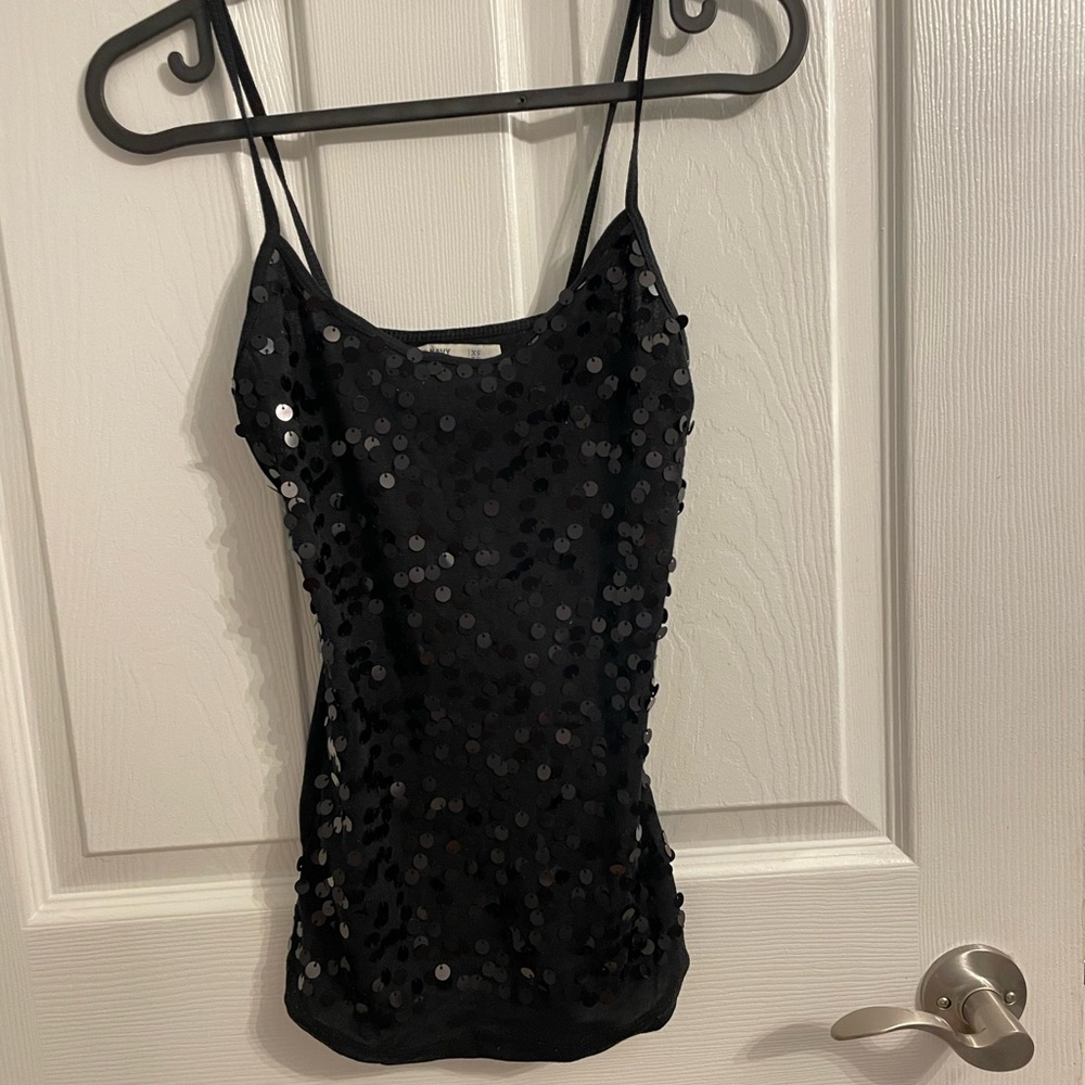 🐰black sequin halter top